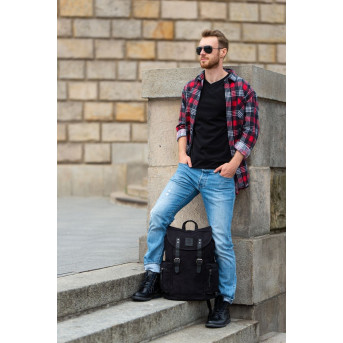 PLECAK MĘSKI DUŻY VINTAGE PAOLO PERUZZI T-19-BL