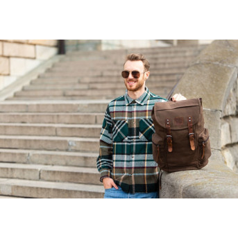 PLECAK MĘSKI RETRO BRĄZOWY PAOLO PERUZZI T-19-BR