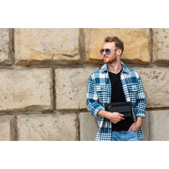 VINTAGE SASZETKA DO RĘKI DLA MĘŻCZYNY ZE SKÓRY HUNTER PAOLO PERUZZI T-23-HBL