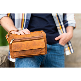 SASZETKA DO RĘKI DLA MĘŻCZYZNY ZE SKÓRY HUNTEROWEJ PAOLO PERUZZI T-23-HBR