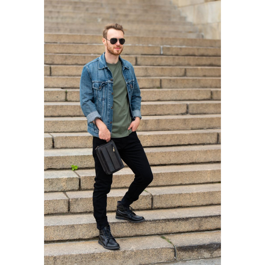 MĘSKA SASZETKA SKÓRZANA VINTAGE Z BIUREM ORGANIZEREM PAOLO PERUZZI T-26-HBL