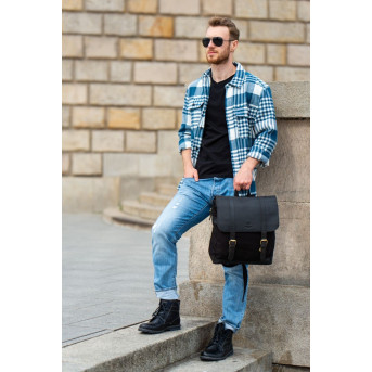 DUŻY MĘSKI PLECAK VINTAGE PAOLO PERUZZI T-29-BL