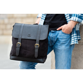 DUŻY MĘSKI PLECAK VINTAGE PAOLO PERUZZI T-29-BL