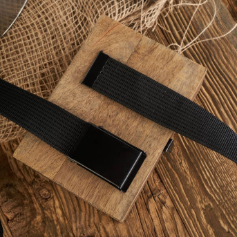 MODNY CZARNY PASEK PARCIANY PW-25-125