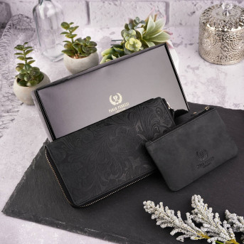 ZESTAW PREZENTOWY DLA KOBIET ZUP-38-BL PORTFEL SKÓRZANY T-08 I ETUI T-51