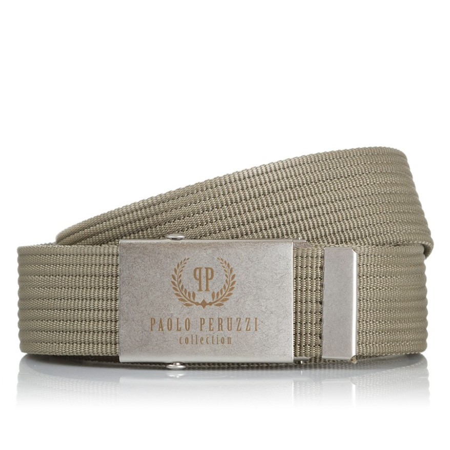 PASEK MĘSKI PAOLO PERUZZI KHAKI PARCIANY PW-06-105 cm