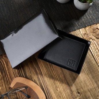 KLASYCZNY SKÓRZANY PORTFEL MĘSKI PAOLO PERUZZI T-64-BL