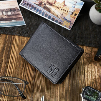 KLASYCZNY SKÓRZANY PORTFEL MĘSKI PAOLO PERUZZI T-64-BL