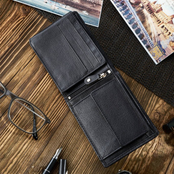 KLASYCZNY SKÓRZANY PORTFEL MĘSKI PAOLO PERUZZI T-64-BL