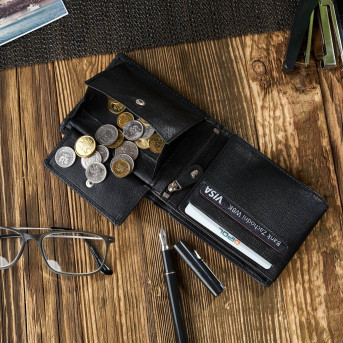 KLASYCZNY SKÓRZANY PORTFEL MĘSKI PAOLO PERUZZI T-64-BL