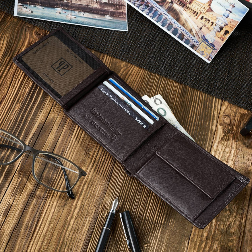 SKÓRZANY PORTFEL MĘSKI RFID PAOLO PERUZZI T-66-BR