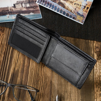 CZARNY PORTFEL MĘSKI ZE SKÓRY NATURALNEJ  PAOLO PERUZZI T-66-BL