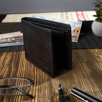 CZARNY PORTFEL MĘSKI ZE SKÓRY NATURALNEJ  PAOLO PERUZZI T-66-BL