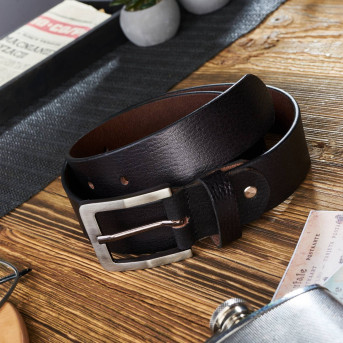 KLASYCZNY SKÓRZANY PASEK MĘSKI CZARNY 100 CM PAOLO PERUZZI