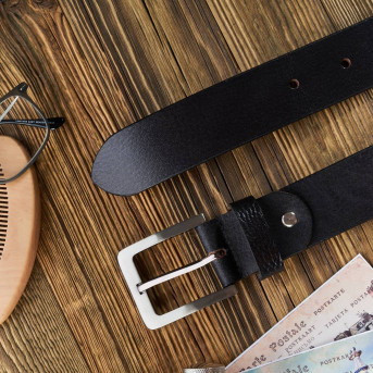 KLASYCZNY SKÓRZANY PASEK MĘSKI CZARNY 100 CM PAOLO PERUZZI