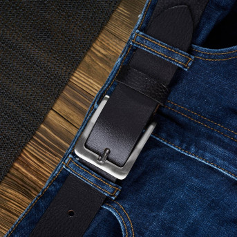 KLASYCZNY SKÓRZANY PASEK MĘSKI CZARNY 100 CM PAOLO PERUZZI