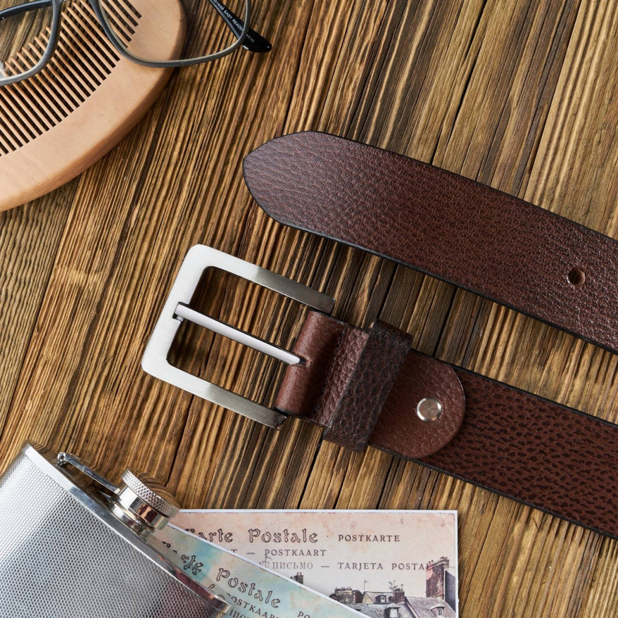 SKÓRZANY PASEK MĘSKI BRĄZOWY 90 CM PAOLO PERUZZI 01Z0290