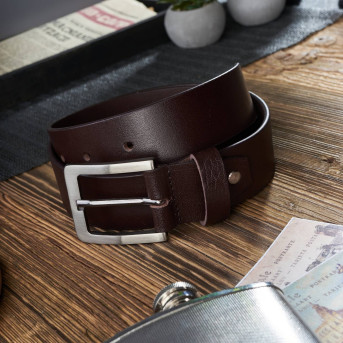 BRĄZOWY PASEK MĘSKI SKÓRZANY DO SPODNI 120 CM PAOLO PERUZZI 02Z02120