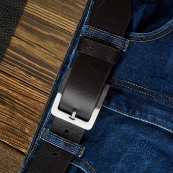 SKÓRZANY PASEK MĘSKI CZARNY 90 CM Z KLAMRĄ KLASYCZNĄ PAOLO PERUZZI 04Z0190