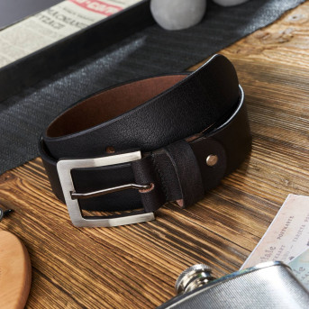 SKÓRZANY PASEK MĘSKI CZARNY 100 CM Z KLAMRĄ KLASYCZNĄ PAOLO PERUZZI 04Z01100