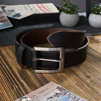 KLASYCZNY PASEK MĘSKI SKÓRZANY CZARNY 110 CM VINTAGE PAOLO PERUZZI 05Z01110