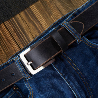 KLASYCZNY PASEK MĘSKI SKÓRZANY CZARNY 120 CM VINTAGE PAOLO PERUZZI 05Z01120