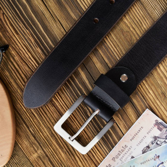 KLASYCZNY PASEK MĘSKI SKÓRZANY CZARNY 120 CM VINTAGE PAOLO PERUZZI 05Z01120