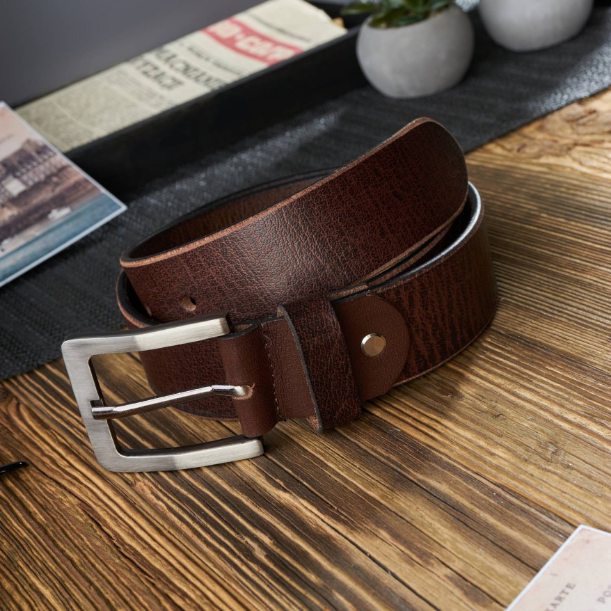 KLASYCZNY PASEK MĘSKI SKÓRZANY BRĄZOWY VINTAGE 90 CM PAOLO PERUZZI 05Z0290