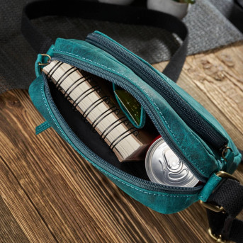 ZIELONA LISTONOSZKA VINTAGE SKÓRZANA DAMSKA PAOLO PERUZZI T-63-GR