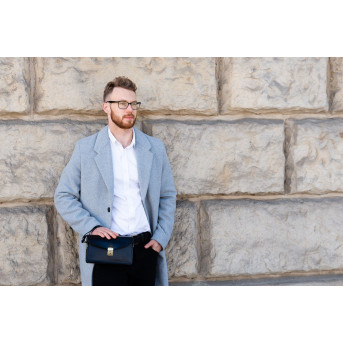 CZARNA ELEGANCKA SKÓRZANA SASZETKA MĘSKA PAOLO PERUZZI N06-BL