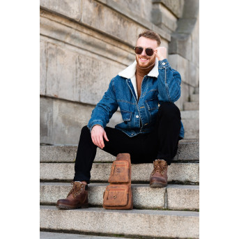 SKÓRZANY MŁODZIEŻOWY PLECAK VINTAGE PAOLO PERUZZI T-38-BR