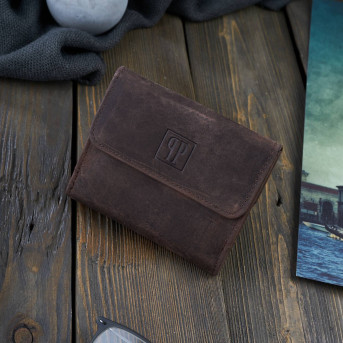 PORTFEL DAMSKI SKÓRZANY VINTAGE RETRO T-11-BR