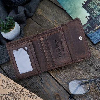 PORTFEL DAMSKI SKÓRZANY VINTAGE RETRO T-11-BR