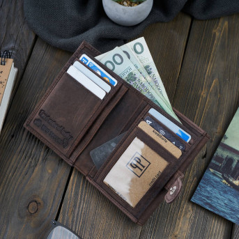 PORTFEL MŁODZIEŻOWY ZE SKÓRY VINTAGE RFID PAOLO PERUZZI T-35-BR