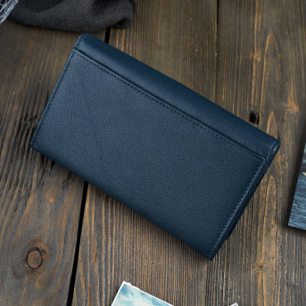 PORTFEL DAMSKI GRANATOWY SKÓRZANY PAOLO PERUZZI T-45-DB