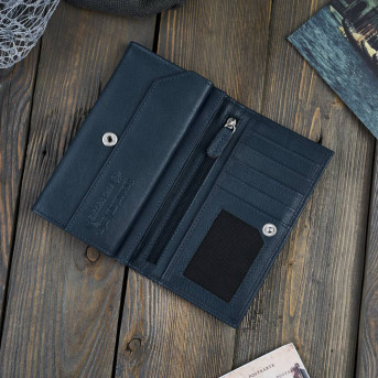 PORTFEL DAMSKI GRANATOWY SKÓRZANY PAOLO PERUZZI T-45-DB