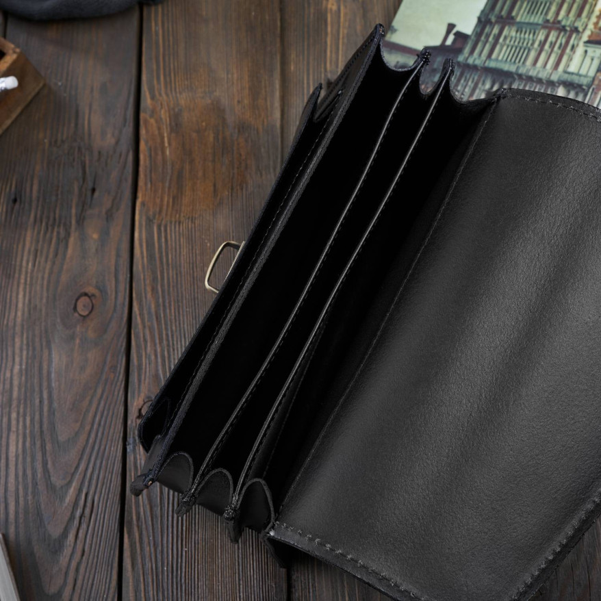 KLASYCZNA SKÓRZANA TOREBKA DAMSKA CZARNA PAOLO PERUZZI N07-BL