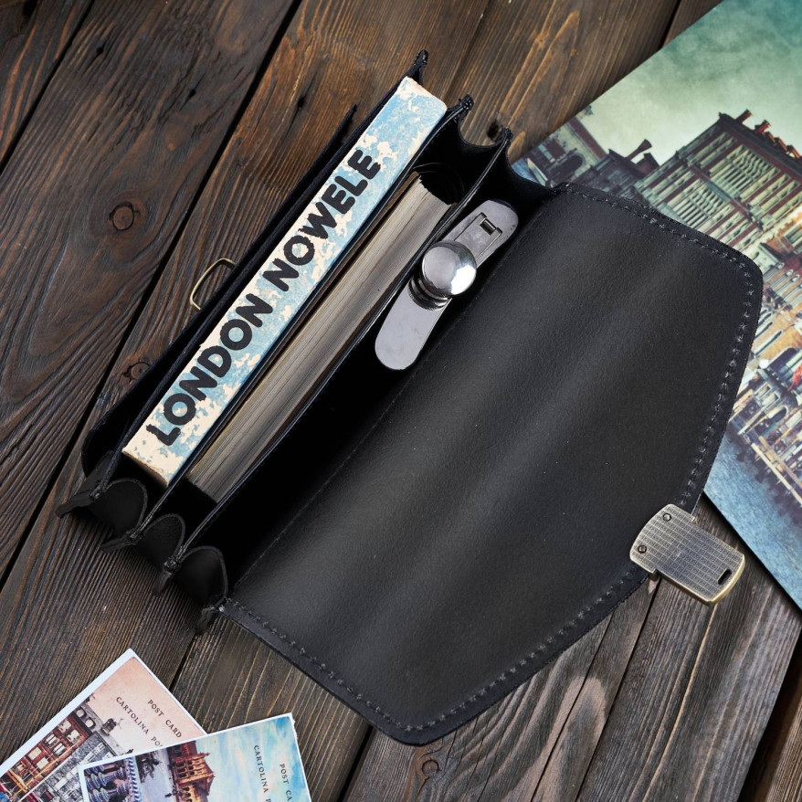 KLASYCZNA SKÓRZANA TOREBKA DAMSKA CZARNA PAOLO PERUZZI N07-BL