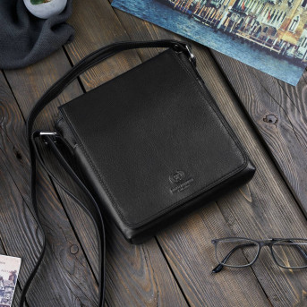 LISTONOSZKA MĘSKA NA RAMIĘ ZE SKÓRY PAOLO PERUZZI T-59-BL