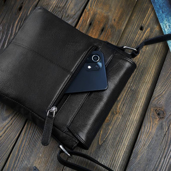 LISTONOSZKA MĘSKA NA RAMIĘ ZE SKÓRY PAOLO PERUZZI T-59-BL