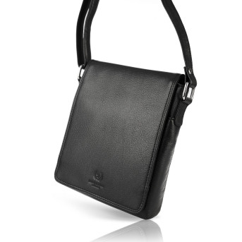 LISTONOSZKA MĘSKA NA RAMIĘ ZE SKÓRY PAOLO PERUZZI T-59-BL