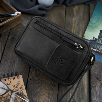 SKÓRZANA SASZETKA MĘSKA DO RĘKI VINTAGE PAOLO PERUZZI T-56-HBL