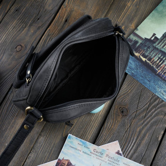 SKÓRZANA SASZETKA MĘSKA DO RĘKI VINTAGE PAOLO PERUZZI T-56-HBL