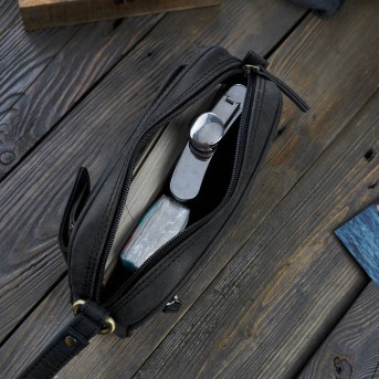 SKÓRZANA SASZETKA MĘSKA DO RĘKI VINTAGE PAOLO PERUZZI T-56-HBL