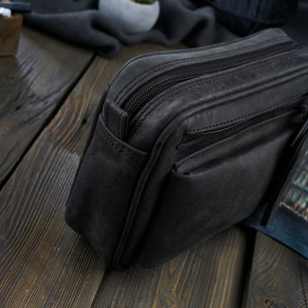 SKÓRZANA SASZETKA MĘSKA DO RĘKI VINTAGE PAOLO PERUZZI T-56-HBL