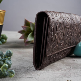 SKÓRZANY PORTFEL DAMSKI BRĄZOWY PAOLO PERUZZI IN-35-BR