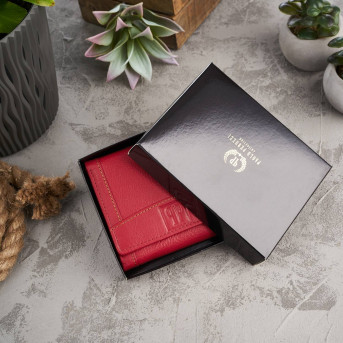 CZERWONY SKÓRZANY PORTFEL DAMSKI PAOLO PERUZZI T-70-LRD