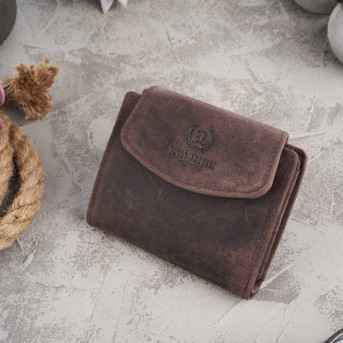 DAMSKI BRĄZOWY SKÓRZANY PORTFEL PAOLO PERUZZI RFID T-12-HBR