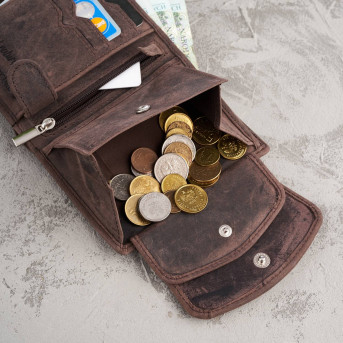 DAMSKI BRĄZOWY SKÓRZANY PORTFEL PAOLO PERUZZI RFID T-12-HBR