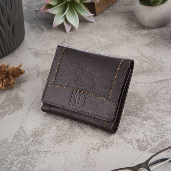 PORTFEL MĘSKI SKÓRZANY Z OCHRONĄ RFID PAOLO PERUZZI T-54-BR